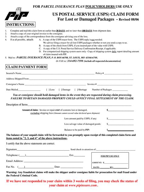 Usps Lost Package Claim Form Fill Online Printable Fillable Blank