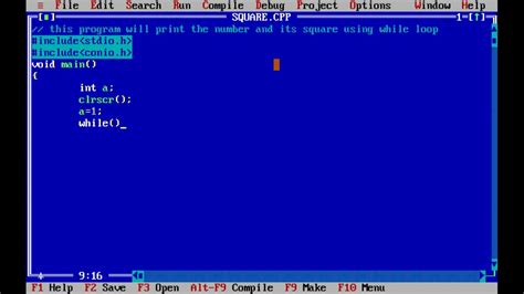 C Program To Print Square Of Numbers Using Whileloop Youtube