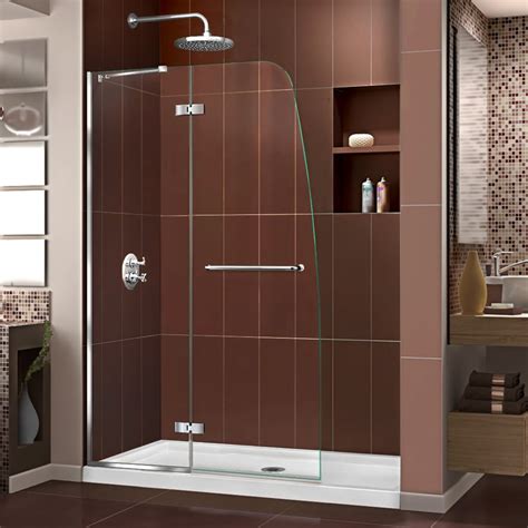 Dreamline Aqua Ultra 45 In To 45 In W Frameless Hinged Chrome Shower