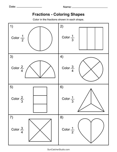 Free Printable Fractions Worksheets Comparing And Identifying Diy Projects Patterns