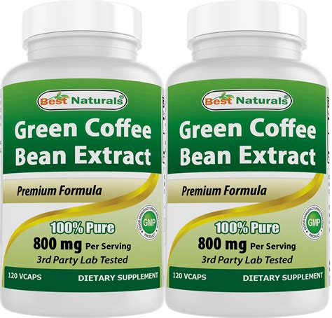 2 Pack Best Naturals Green Coffee Bean Extract 800 Mg 120 Vegetarian