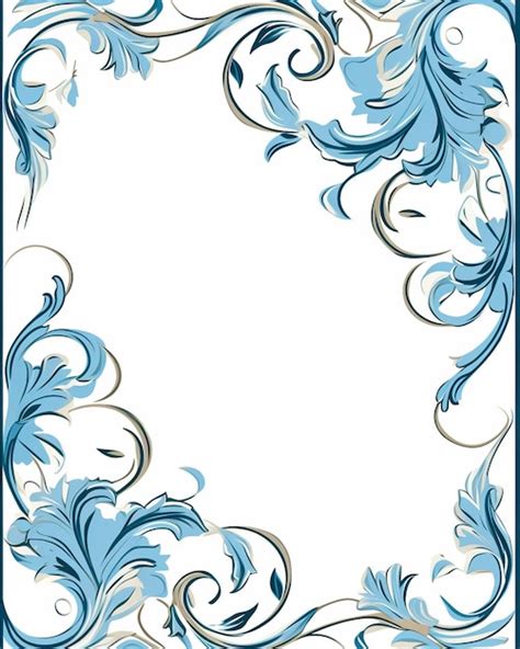 Blue White Decorative Borderframe Style Premium AI Generated Image