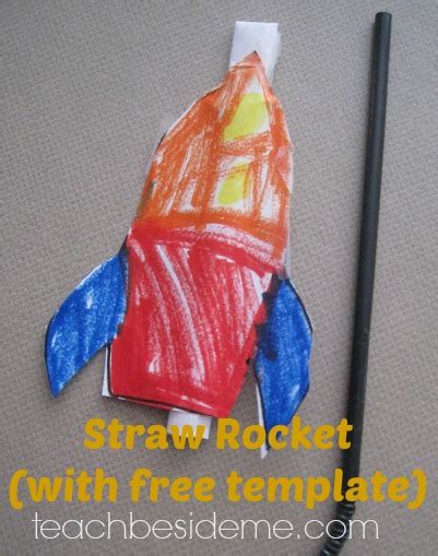 Straw Rocket With Printable Template Teach Beside Me