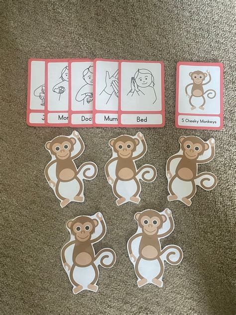 Set Of 3 Printable Nursery Rhyme Makaton Sign Flash Cards And Song