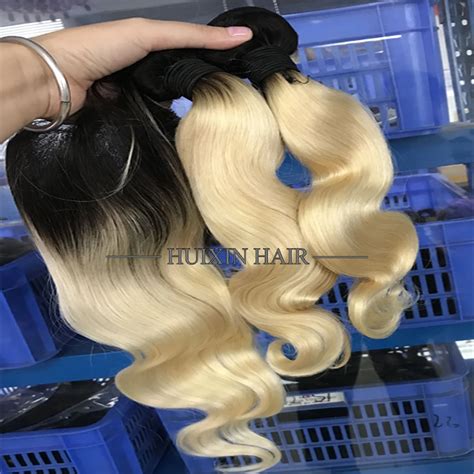 Russian Virgin Human Hair Blonde Hair Bundles With Lace Closure Can Be Used More Than 3 Years No