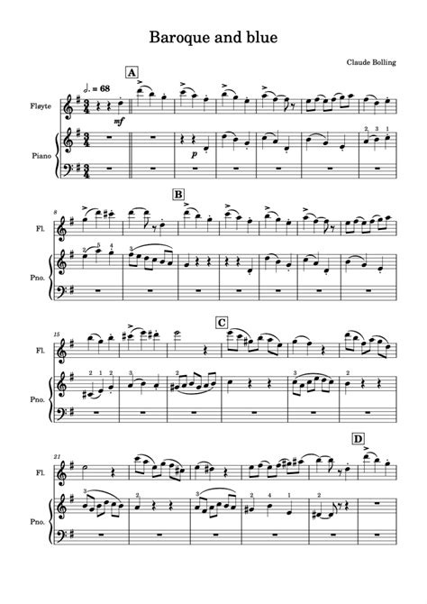 Claude Bolling Baroque And Blue Sheet Music Downloads