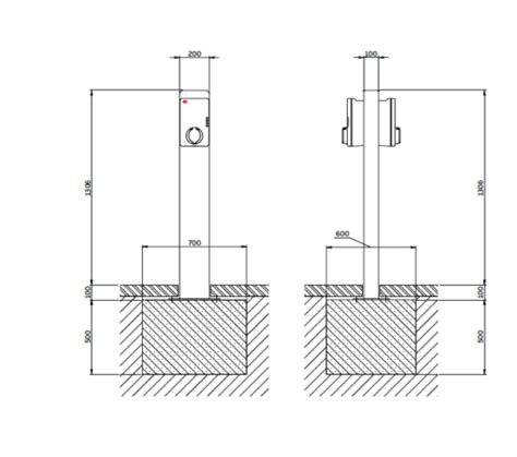 Tac Pedestal Back To Back For 2 X Abb Terra Ac For Public Charging