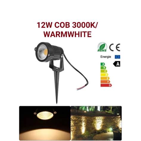 READY STORE IP65 12W COB 3000K OUTDOOR WEATHERPROOF SPIKE LIGHT