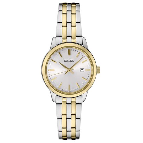 Womens Essential Two Tone Stainless Steel Seiko Watch Golden Creations