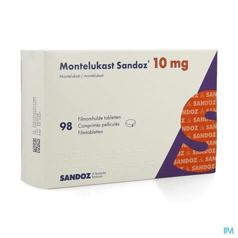 MONTELUKAST SANDOZ 10 MG FILMOMH TABL 98 X 10 MG Apotheek Thiels