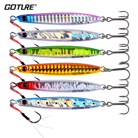 Goture Metal Spool Fishing Lure 20G 30G Vertical Jig Head Lure Fishing