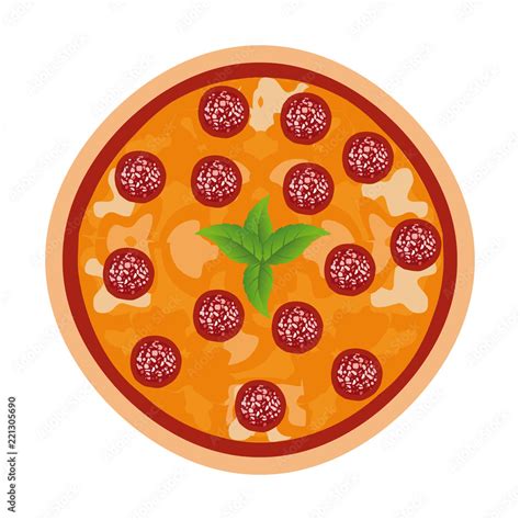 Pepperoni pizza in vector illustration Stock Vector | Adobe Stock