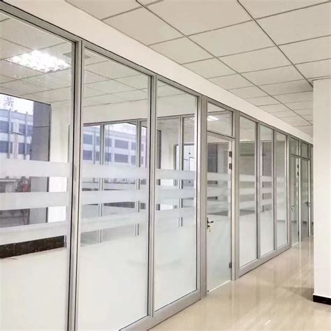 Aluminium Modular Partition System Clear Glass Office Furniture Partition Wall Office Glass