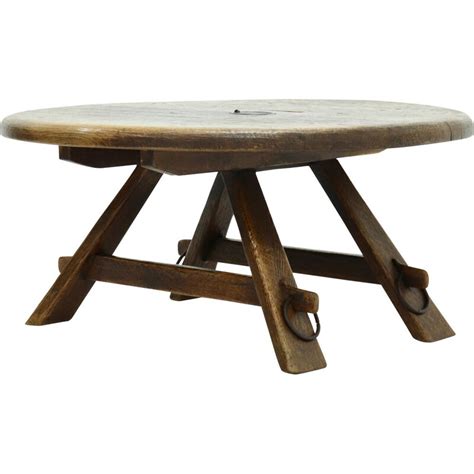 Table Basse Vintage Artisan Rustique En Ch Ne Massif Fran Ais