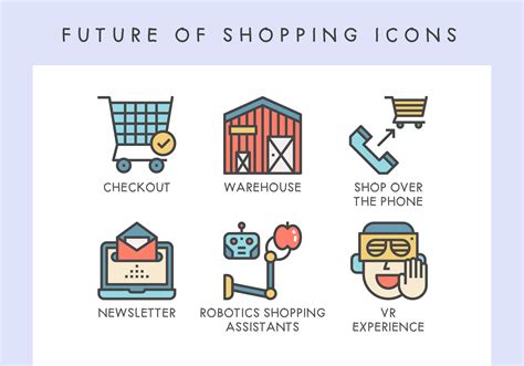Future of shopping icons 540091 Vector Art at Vecteezy