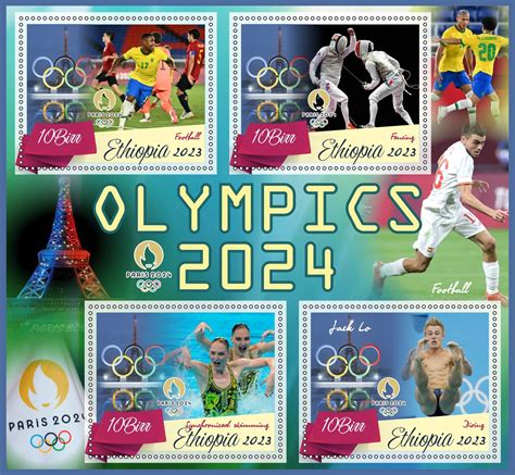 Stamps Olympic Games In Paris 2024 2023 Year 1 1 Sheets Perforated