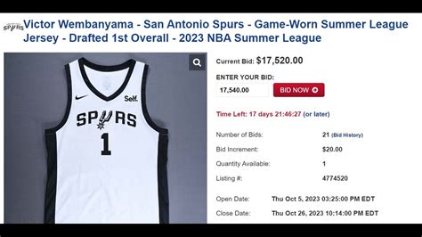 Spurs' Victor Wembanyama game-worn jersey selling at auction | kens5.com