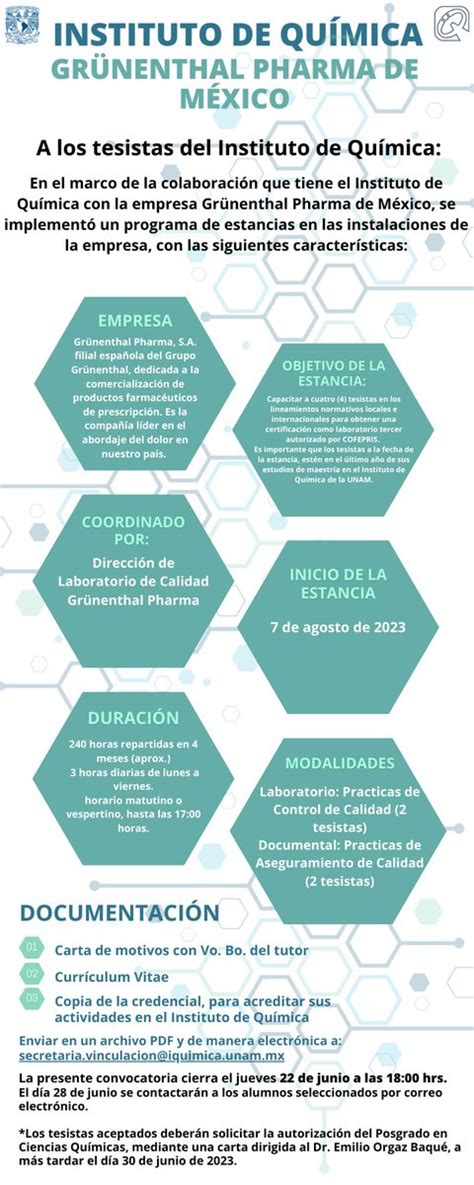 Instituto De Qu Mica On Twitter Rt Iquimicaunam Convocatoriaiq Si