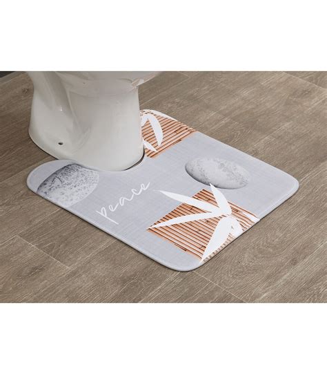 Tapis contour WC en microfibre 45 x 50 cm déco Spirituality Bricorama