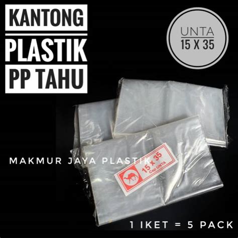 Jual PP TAHU 15 X 35 KANTONG PLASTIK BENING PP TAHU 15 X 35 ISI 5