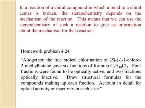 Stereochemistry Reactions Of Chiral Molecules Ppt