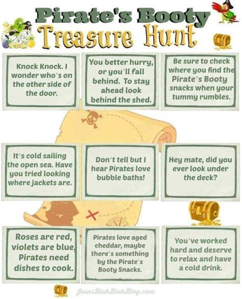 Printable Pirate Treasure Hunt Clues