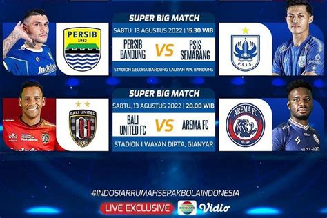 Jadwal Acara Indosiar Hari Ini Sabtu Agustus Ada Laga Bri