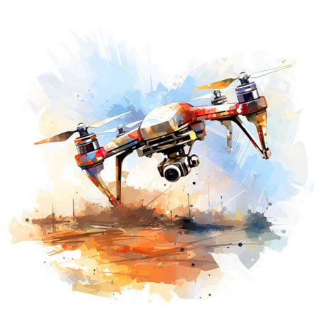 High-Res Drone Clipart in Impressionistic Art Style Art: 4K & Vector ...