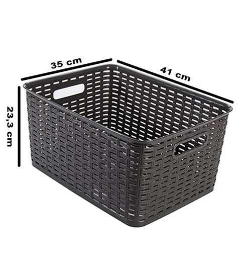 Tradineur Cesta Organizadora Rectangular Rattan De Polipropileno