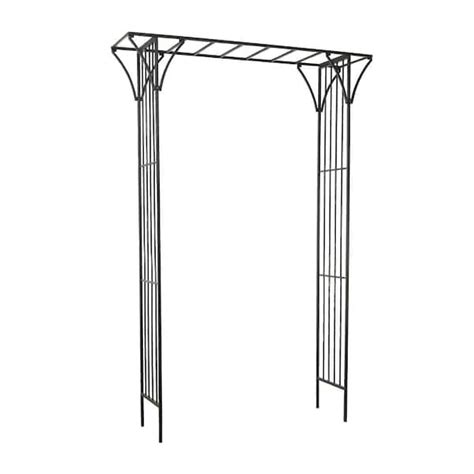 Litton Lane Black Metal Contemporary Garden Arbor In X In