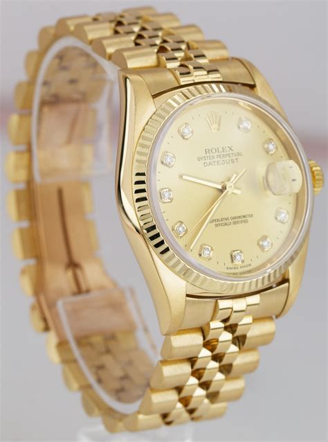 Rolex Datejust 36mm President 18k Solid Yellow Gold Diamond Jubilee Wa