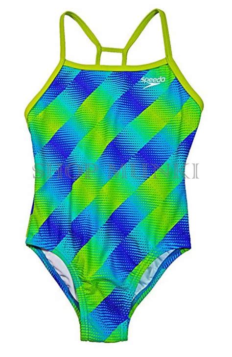 Speedo Girls 1 Piece Sporty Racerback Colorful Fashion Comfort