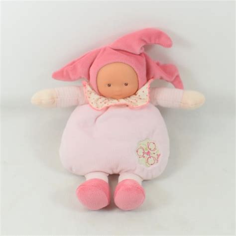 Doudou Lutin Corolle Poup E Rose Collerette Motif Coeurs Cm So