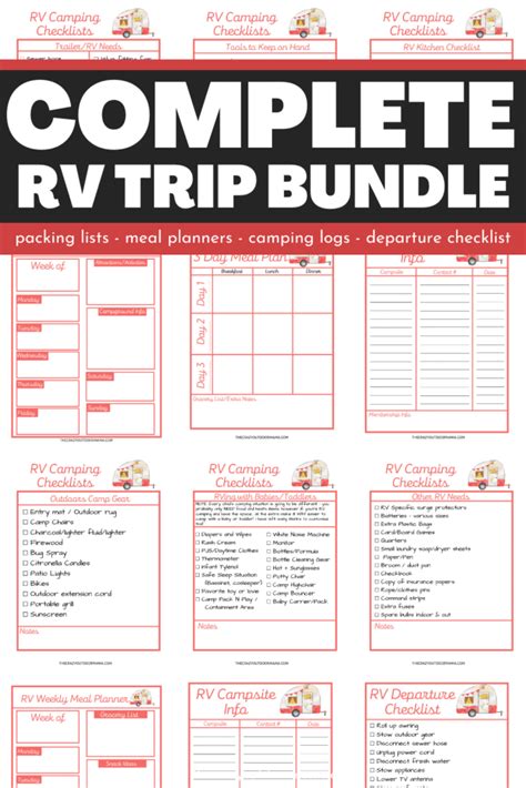 The Ultimate Rv Camping Checklists Free Printable Rv Checklist Pdfs