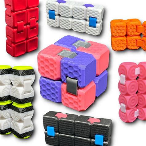 Textured Fidget Infinity Cube 3d Printed Stress Relief T Original Design Etsy