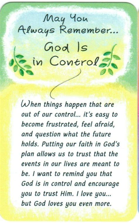 May You Always Remember God Is In Control Wallet Card Shelburne