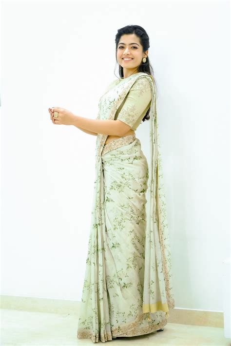 Rashmika Mandanna New Hot Photos In Saree Indian Filmy Actress