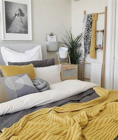 Bed Aesthetic Yellow Bedroom