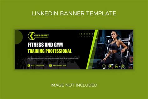 Gym Linkedin Cover Template With Photo