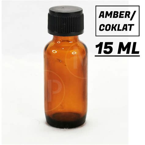 Jual Botol Kaca Amber 15ml Tutup Ulir Hitam Glass Bottle Dropper 15