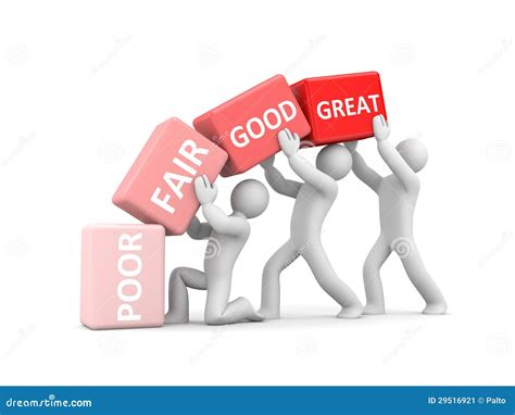 Poor Fair Good Great To Symbolize Improvement Stock Illustration