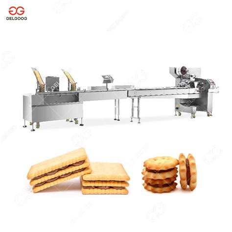 Electric Gas Automatic Biscuit Machine Biscuit Cream Sandwiching