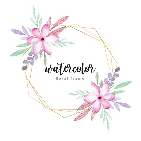 Watercolor Flower Frame Border Design