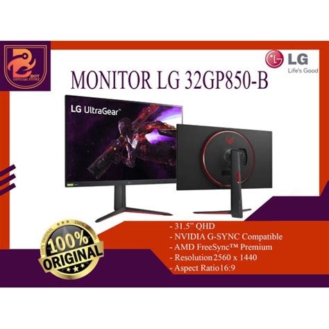 Jual Monitor Lg Ultragear™ 32gp850 B Qhd Nano Ips 1ms 165hz Hdr With G