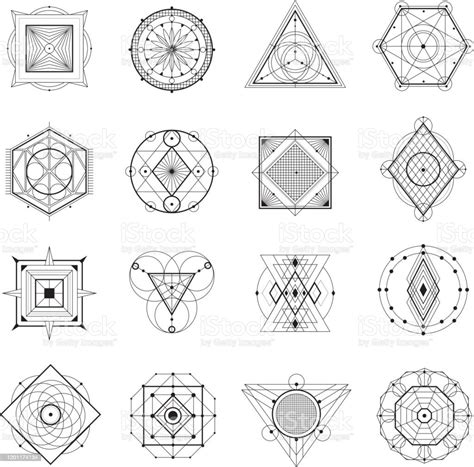 Sacred Geometry Set Stock Illustration Download Image Now Alchemy Art Circle Istock