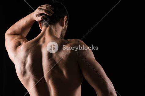 Back View Portrait Of A Muscular Man Royalty Free Stock Image Storyblocks