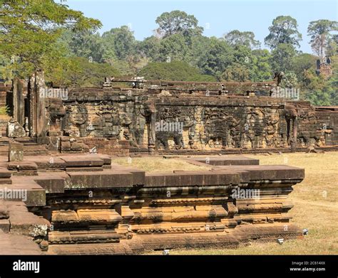 The Elephant Terrace At The Angkor Thom Temple Complex Siem Reap