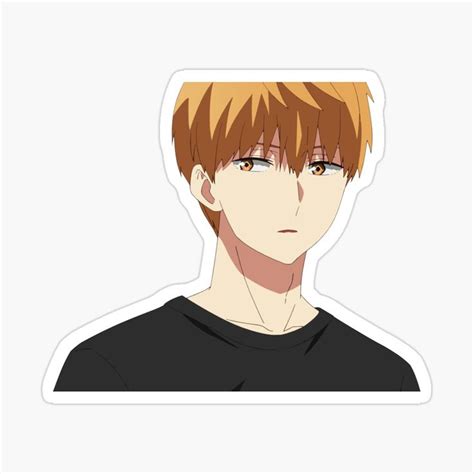 An Anime Avatar With Blonde Hair And Brown Eyes Wearing A Black T Shirt