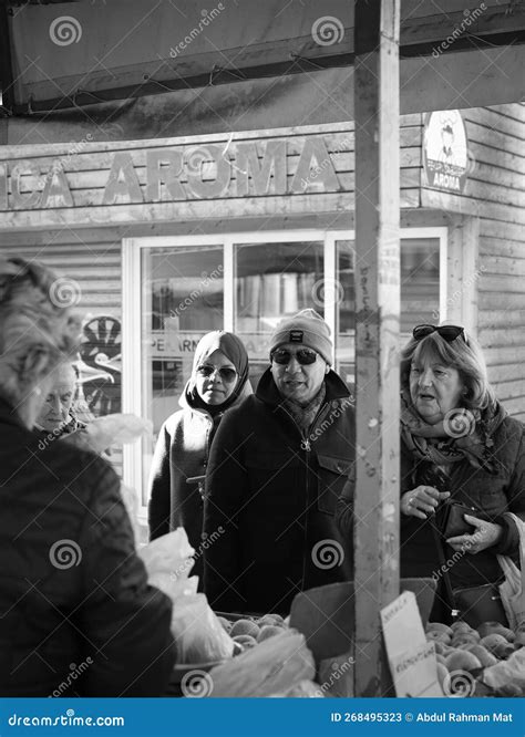 Scene at Morning Market in Split Croatia Editorial Stock Photo - Image