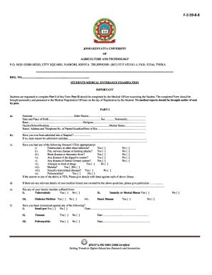 Medical Form Jkuat Fill Out And Sign Printable PDF Template